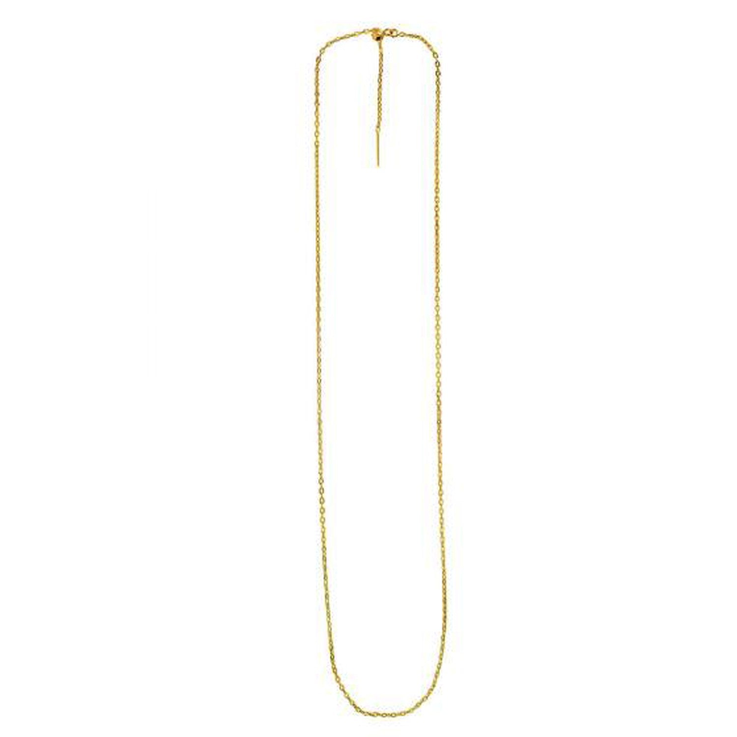 Endless Adjustable Cable Chain in 14k Yellow Gold (1.70 mm) in a sleek high-contrast midnight luxury editorial style